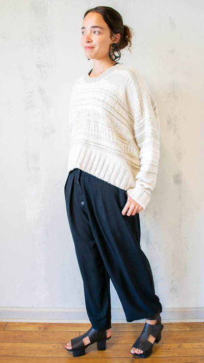 Oat and Cream Stripe Sweater