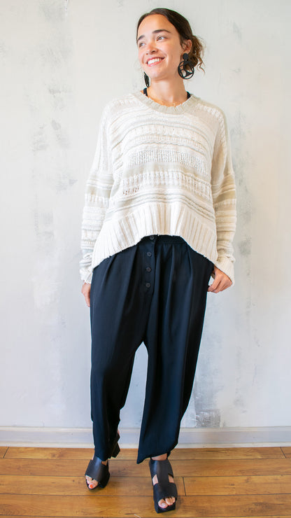 Oat and Cream Stripe Sweater