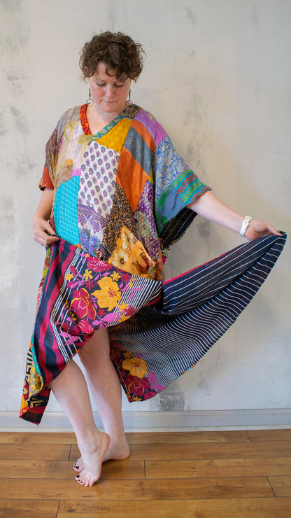 Vintage Silk Patchwork Caftan