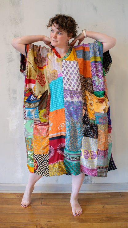 Vintage Silk Patchwork Caftan