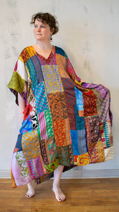 Vintage Silk Patchwork Caftan