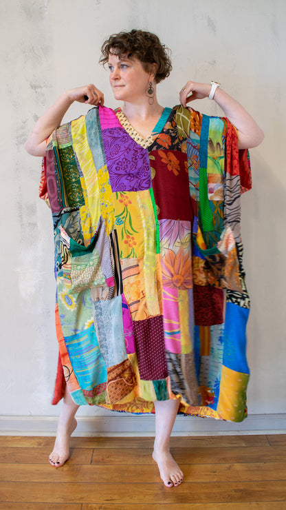Vintage Silk Patchwork Caftan