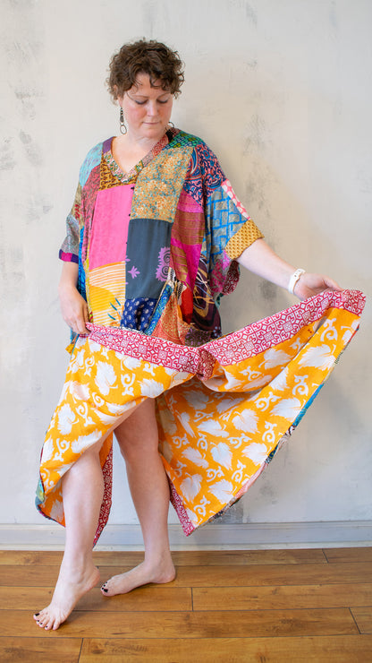 Vintage Silk Patchwork Caftan