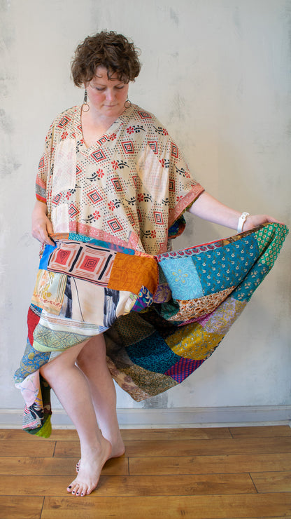 Vintage Silk Patchwork Caftan