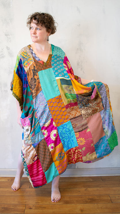 Vintage Silk Patchwork Caftan