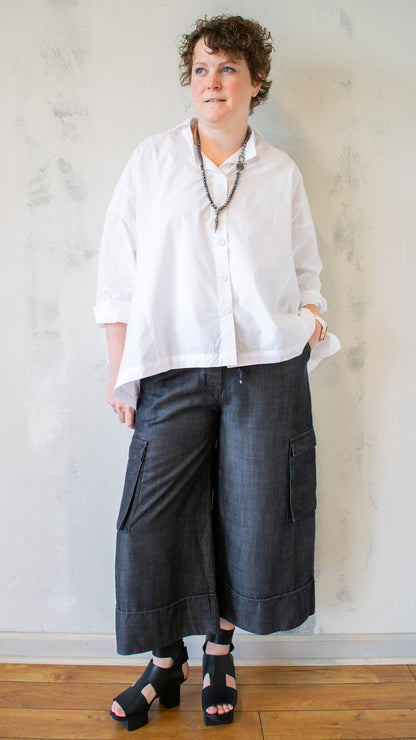 Chambray Gaucho Cargo Pant