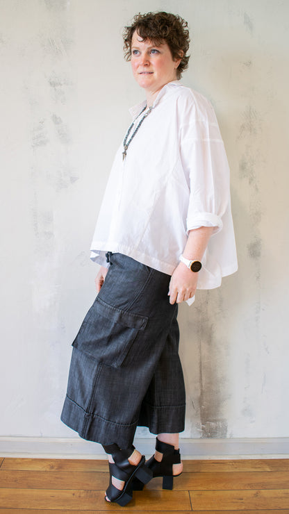 Chambray Gaucho Cargo Pant