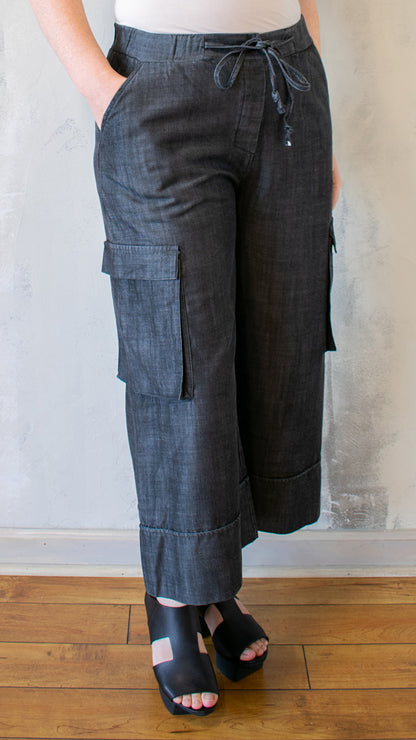 Chambray Gaucho Cargo Pant