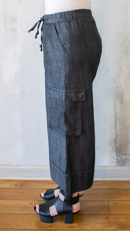 Chambray Gaucho Cargo Pant