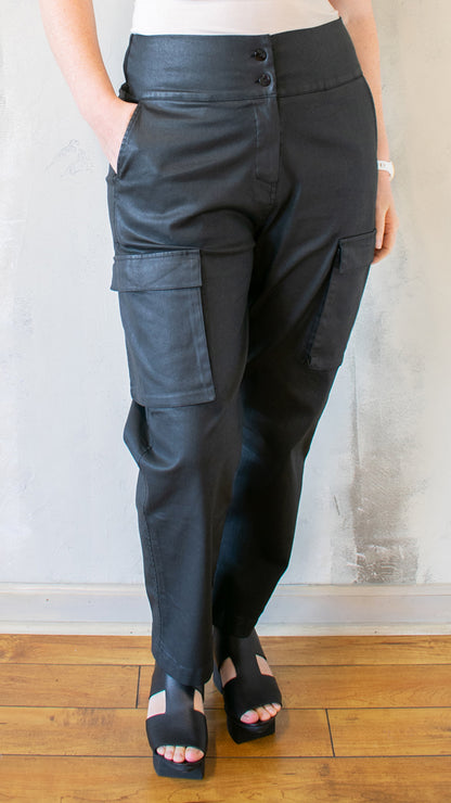 High Waist Coated Denim Pant