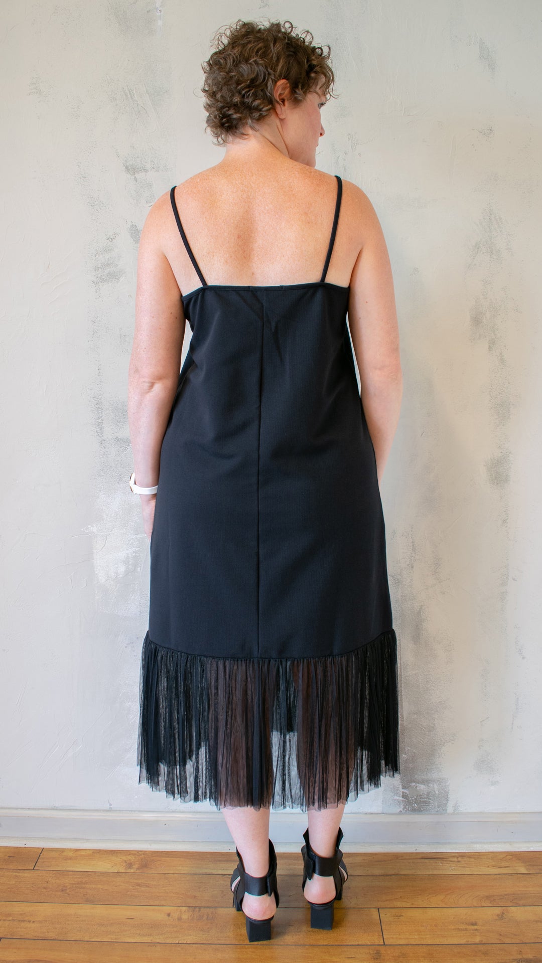 Slip with Ruffle Mesh Hem