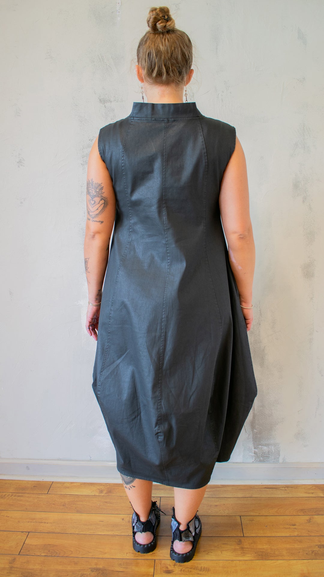 Coated Denim Dress