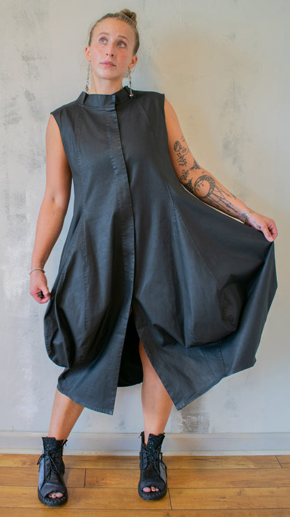 Coated Denim Dress