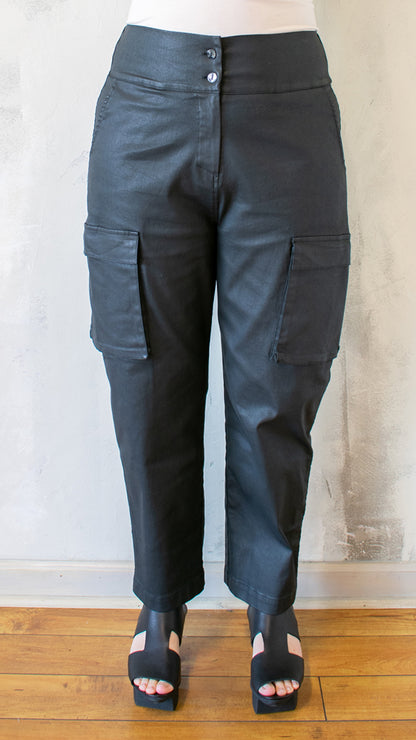 High Waist Coated Denim Pant