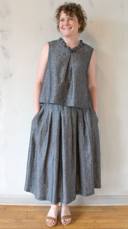 Herringbone Linen Skirt