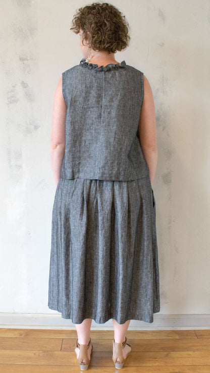 Herringbone Linen Skirt