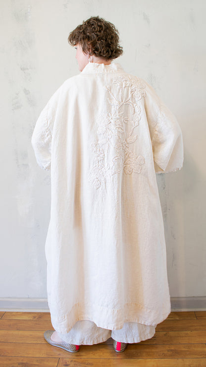 Embroidered Kimono in Alabaster