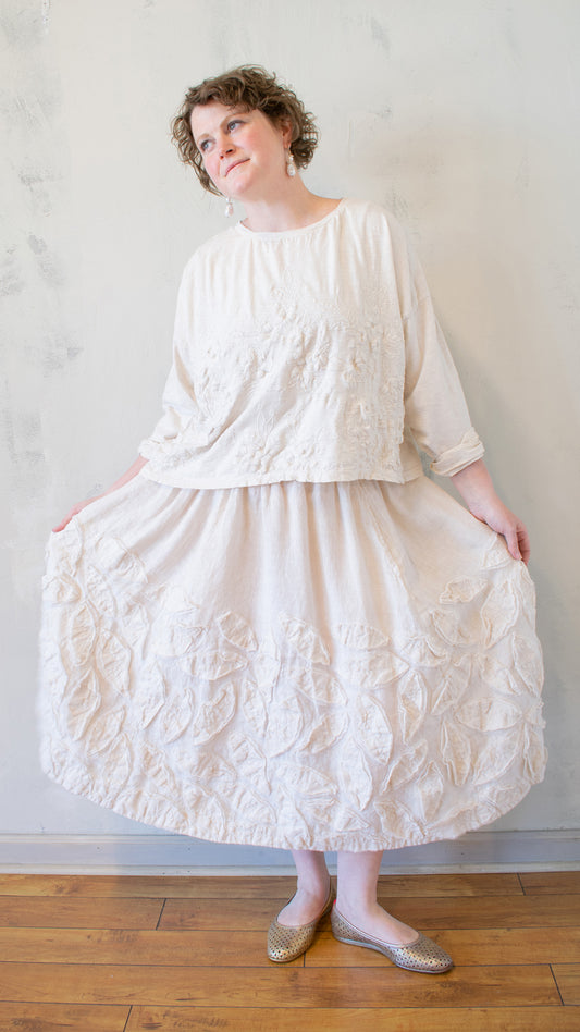 Leaf Skirt in Alabaster