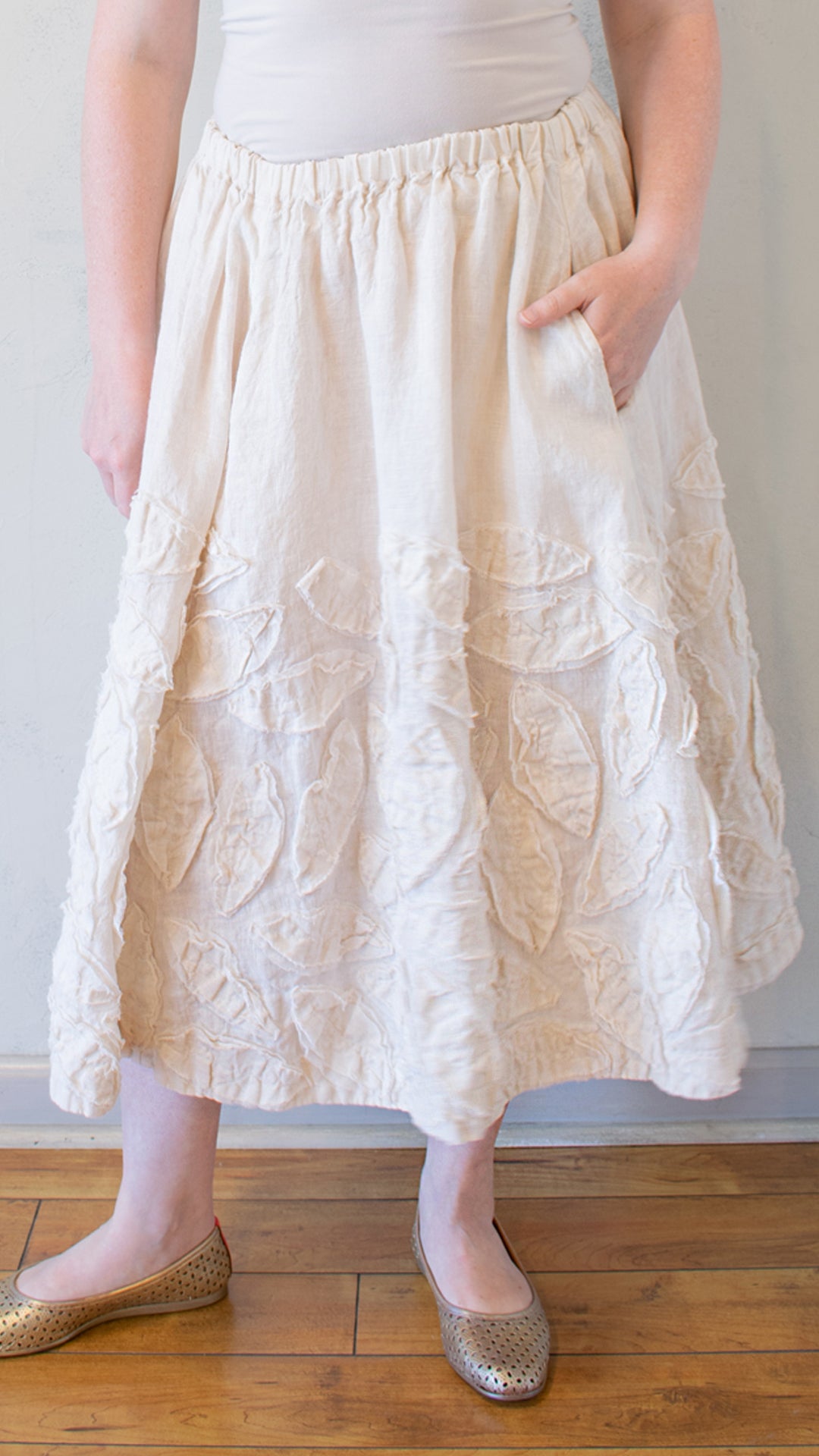 Leaf Skirt in Alabaster