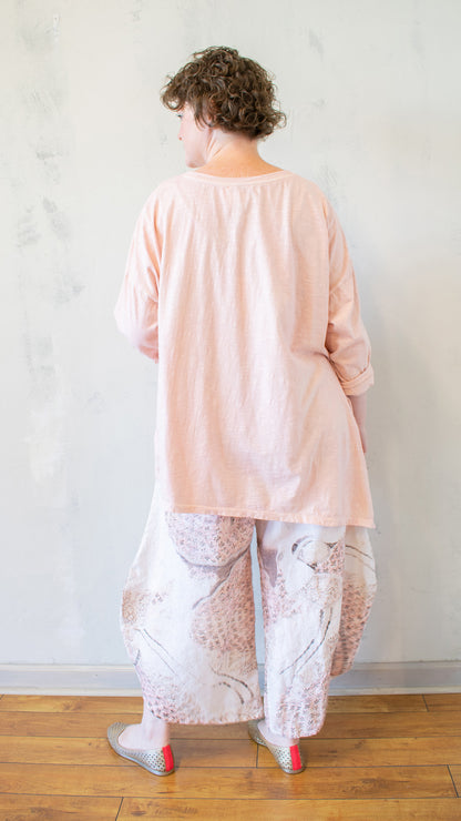 Thread Embroidery T-Shirt Long Sleeve in Shell