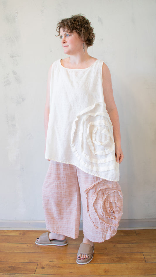 Cabbage Rose Tank in Cream