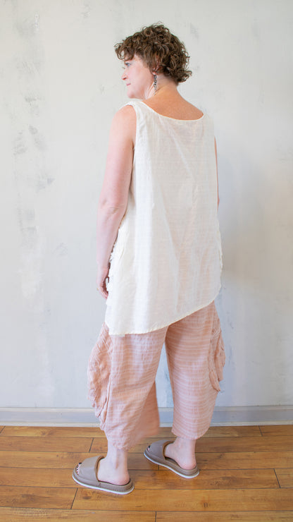 Cabbage Rose Tank in Cream
