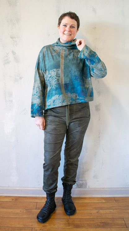 Crop Turtleneck Long Sleeve in Eucalyptus