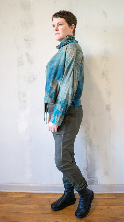 Crop Turtleneck Long Sleeve in Eucalyptus