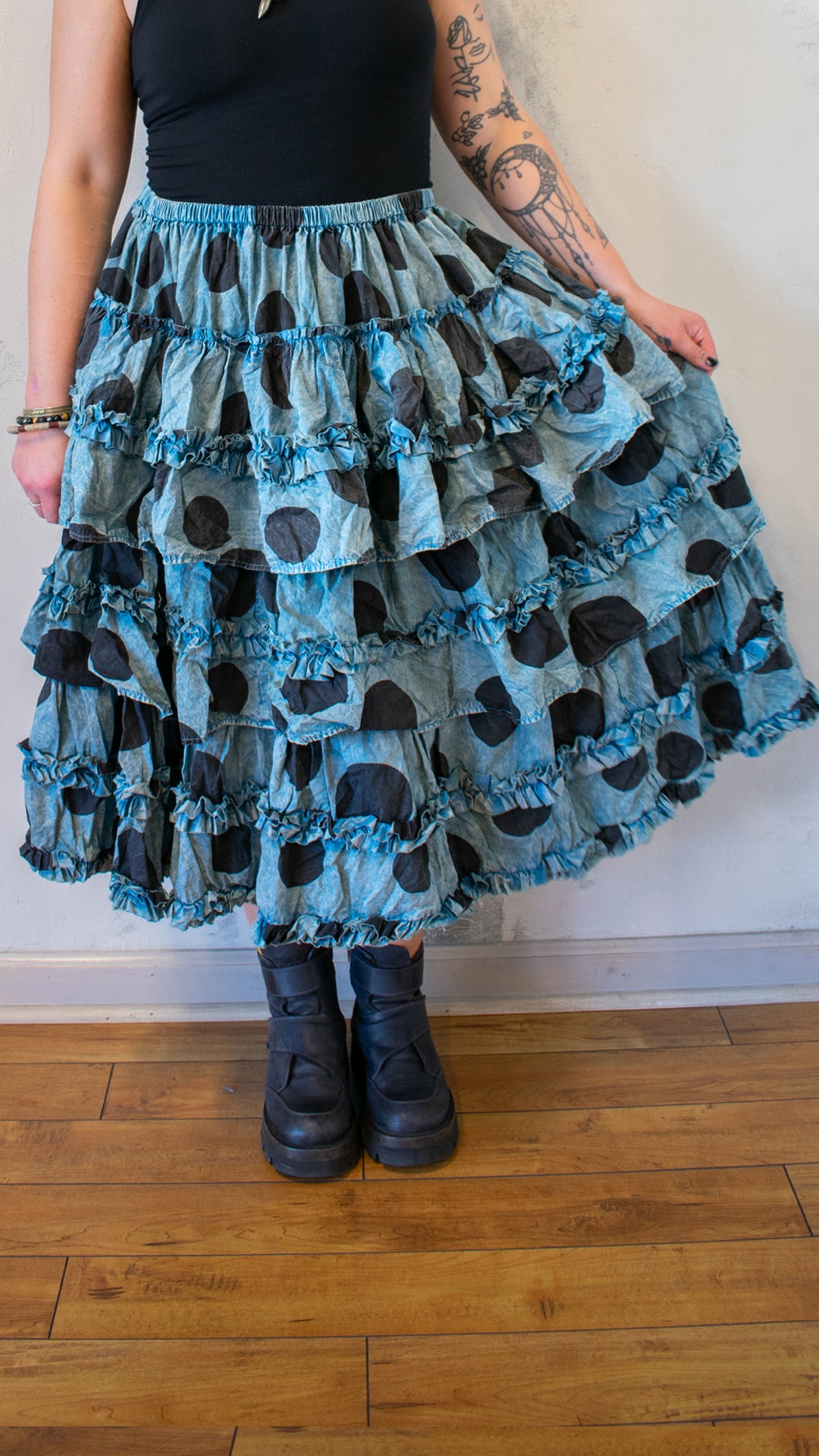 Dutton Skirt in Eucalyptus Polka Dot