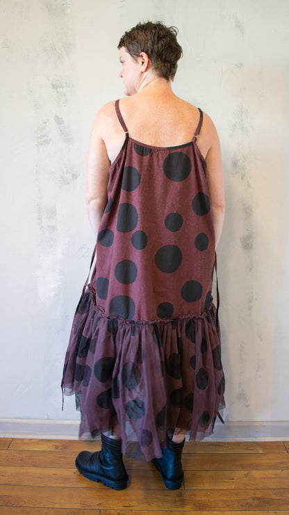 Foundation Slip in Mahogany Polka Dot