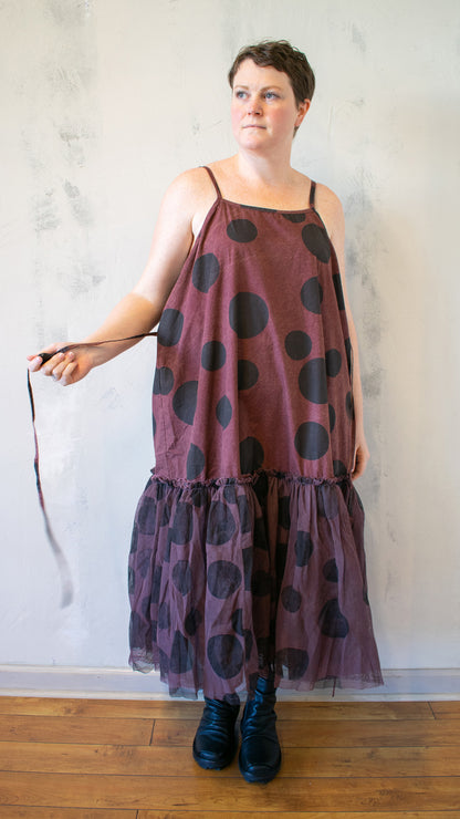 Foundation Slip in Mahogany Polka Dot