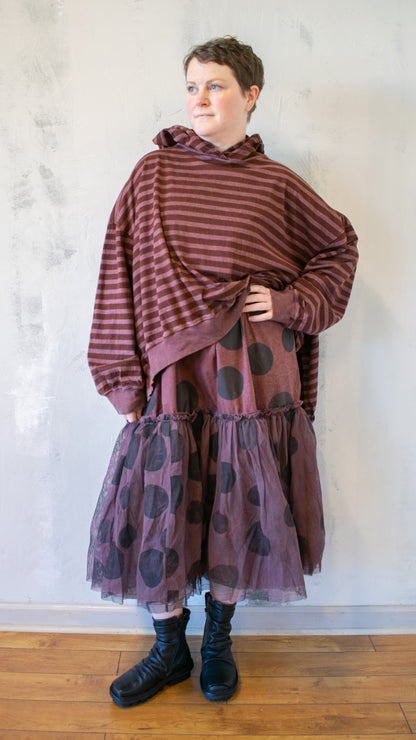 Crop Bode Sweatshirt in Mahogany