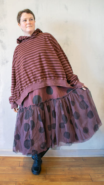 Crop Bode Sweatshirt in Mahogany