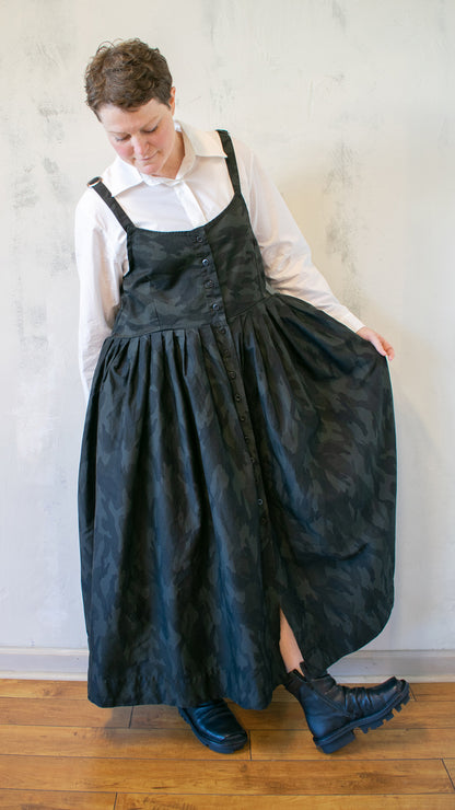 Bucklette Dress in Black Camo