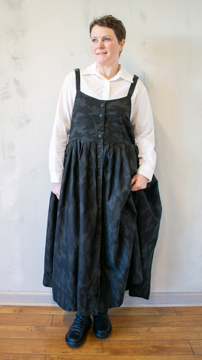 Bucklette Dress in Black Camo