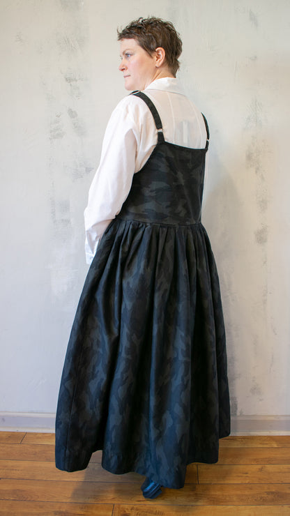 Bucklette Dress in Black Camo