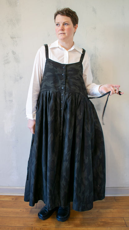 Bucklette Dress in Black Camo