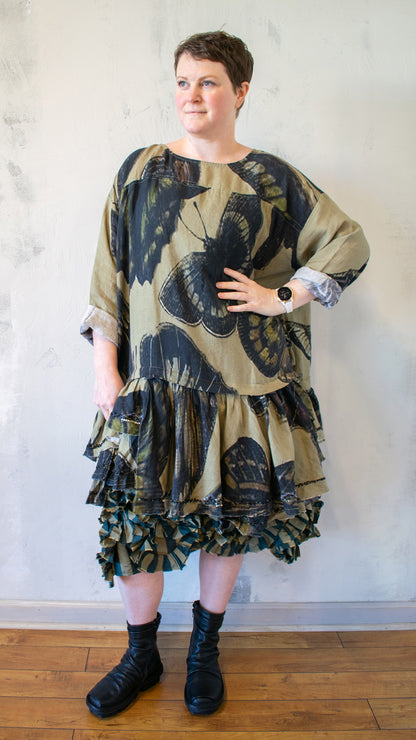 Staccato Dress Long Sleeve in Dark Butterfly