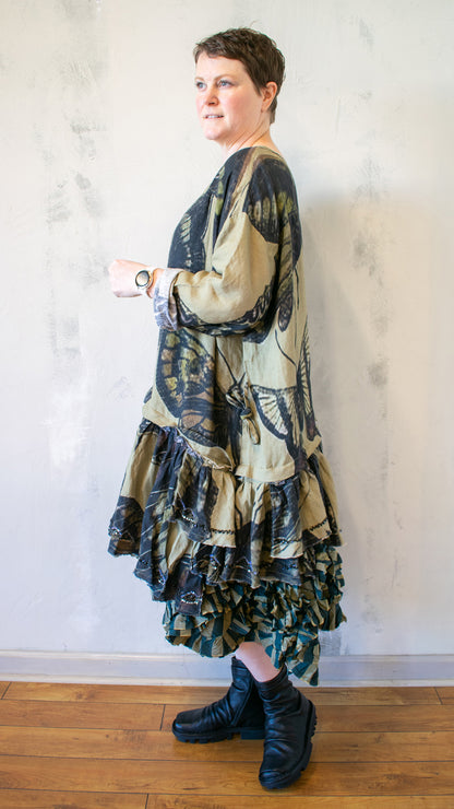 Staccato Dress Long Sleeve in Dark Butterfly