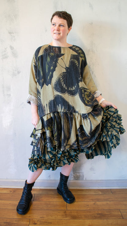 Staccato Dress Long Sleeve in Dark Butterfly