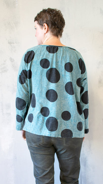 Agnes Tee in Eucalyptus Polka Dot