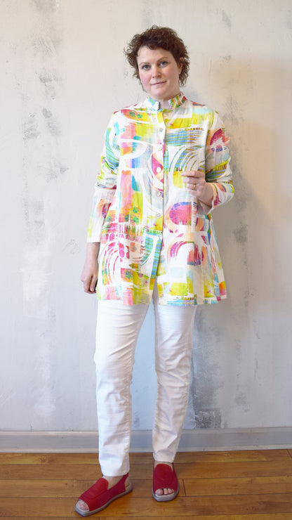 Rainbow Linen Button Up