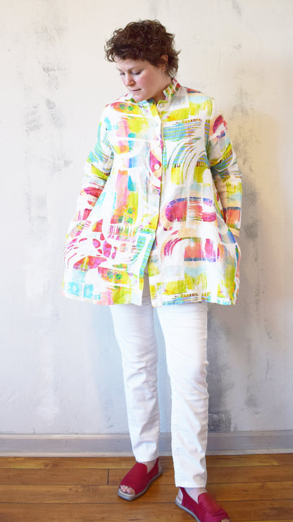 Rainbow Linen Button Up