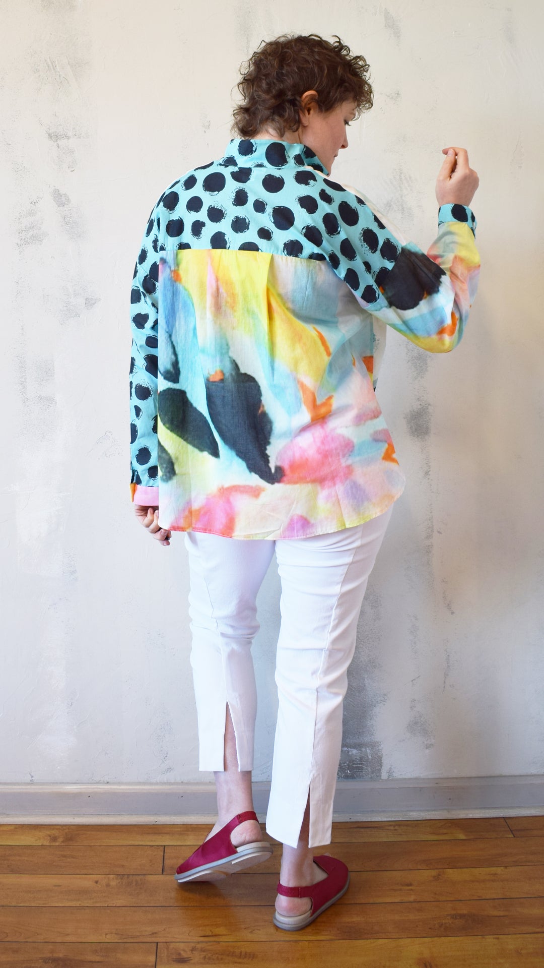 Crop Flamingo Button Up