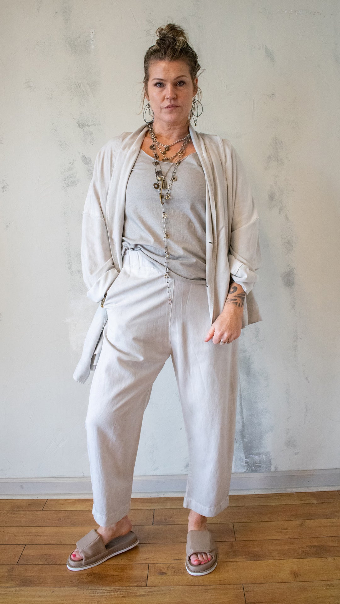 Mineral Wash Relaxed Trouser in Cloud
