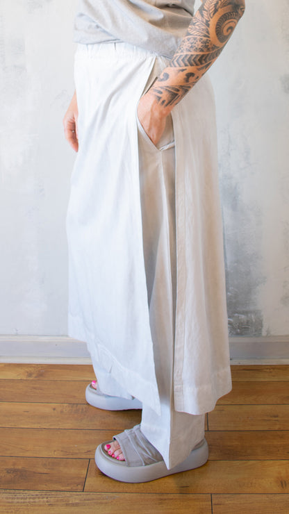 Mineral Wash Wide Leg Apron Pant in Cloud