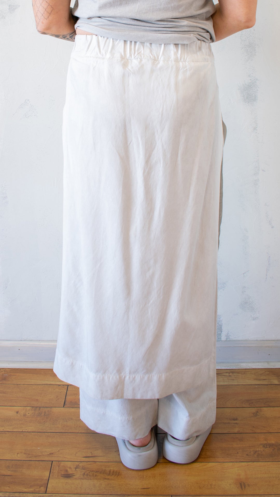 Mineral Wash Wide Leg Apron Pant in Cloud