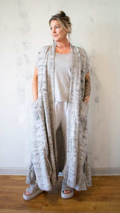 Distressed Duster in Mineral Wash Stormy