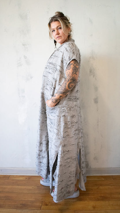 Distressed Duster in Mineral Wash Stormy