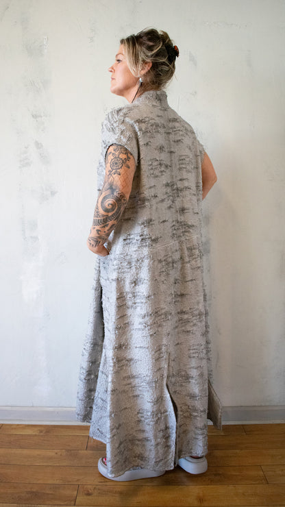 Distressed Duster in Mineral Wash Stormy
